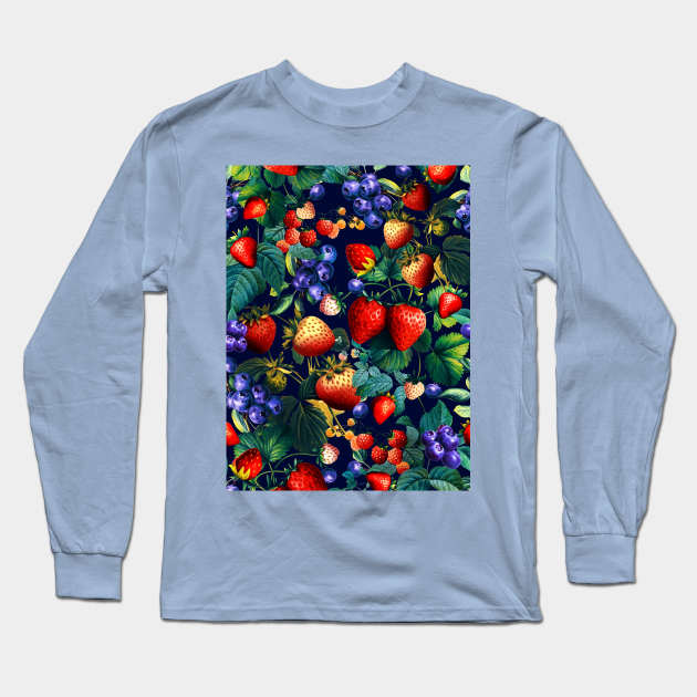 Strawberry Fields Forever II Long Sleeve T-Shirt by burcukorkmazyurek